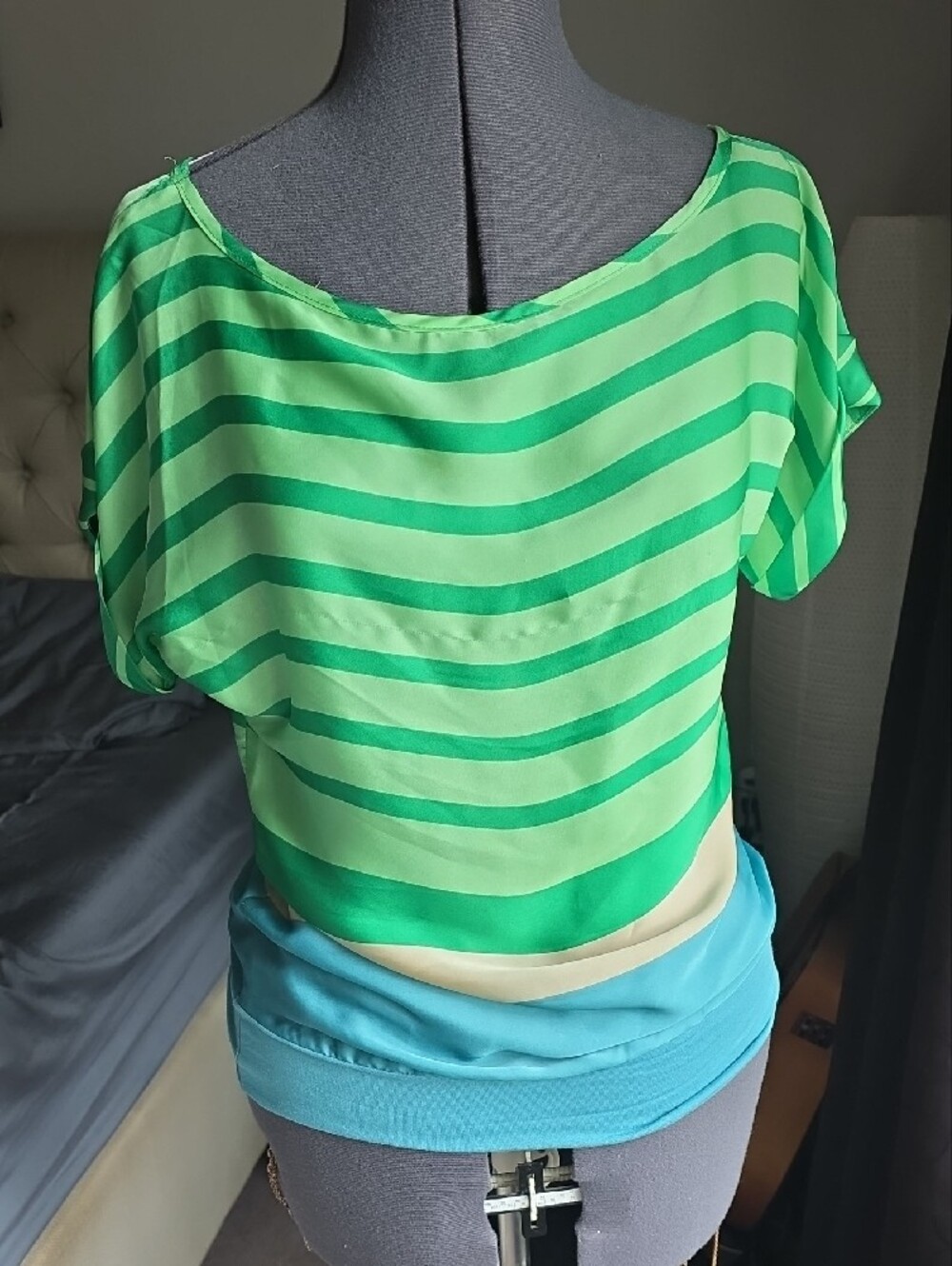 Orsay Green Striped Women’s Blouse — Fresh Green Stripe Top